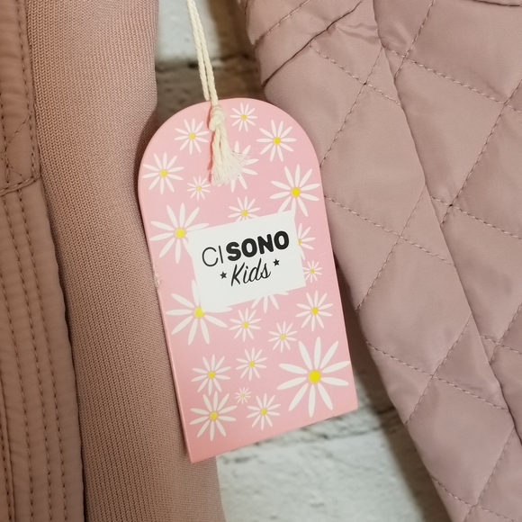 NWT CI Sono Quilted Hoodie Blush Gold Kid Coat - Picture 3 of 8